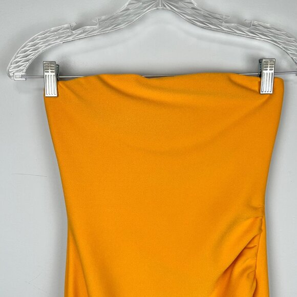 Petal and Pup Womens Whitehaven Orange Strapless Dress Midi Bodycon size 2 - Picture 4 of 14